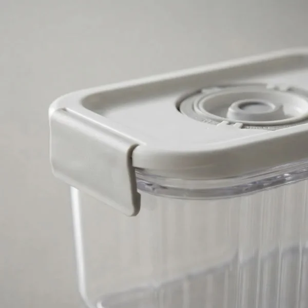Taper Hermético 1700ml Válvula Vacío Sin Bomba Freezer Transparente
