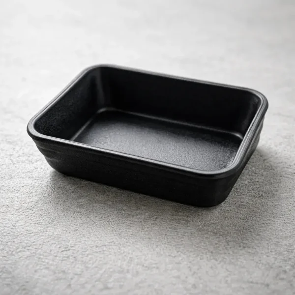 Set X4 Mini Bandejas Para Salsa Soja Aderezos Dips Multiuso Negro
