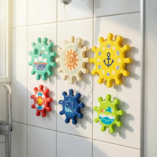 Juego Engranajes Giratorios De Baño Ducha Con Ventosa Bebe Multicolor