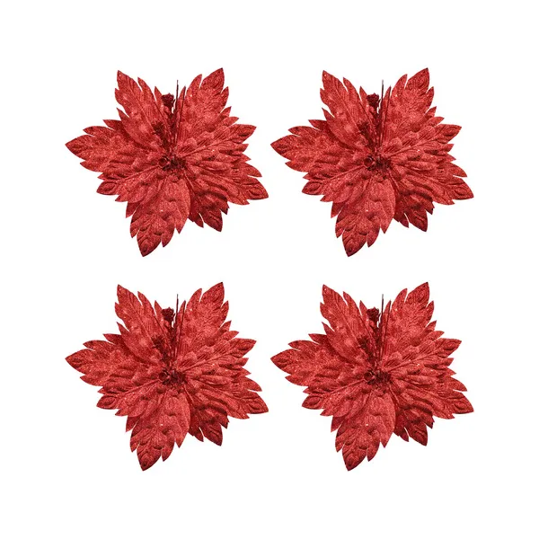 Flor 25cm Rojo Arbol De Navidad Adornos Decoracion X4u