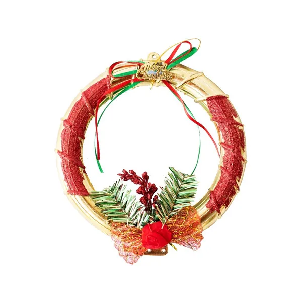 Corona Navideña Adorno Decoracion Arbolito Navidad Color Rojo