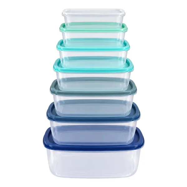 Set X7 Tapers Contenedores Alimentos Heladera Freezer Transparente