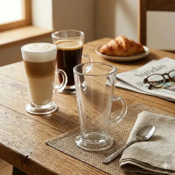 Set X6 Unidades Jarros Submarino Cafe Vaso Vidrio 280ml Transparente