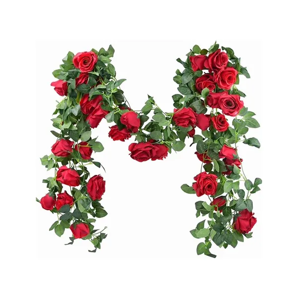 Flores Artificiales Enredadera Guía De Rosa Guirnalda 2mts