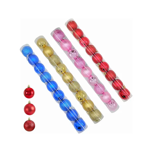 Adornos Navideños Premium Tubo Bolas De Navidad 6cm X9 Udes