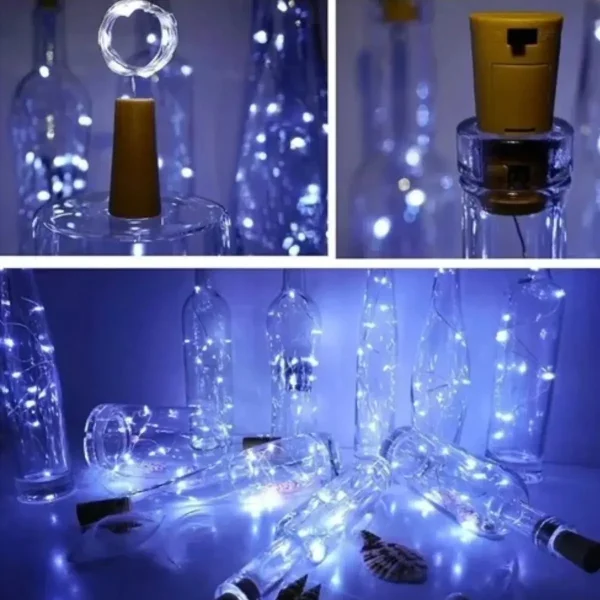 Tira De Luces Alambre Led 3mt Corcho X10u Botella Decoracion