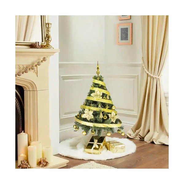 Arbol Navidad Tronador De Lujo 1,20mts + Kit 30 Adornos Oro