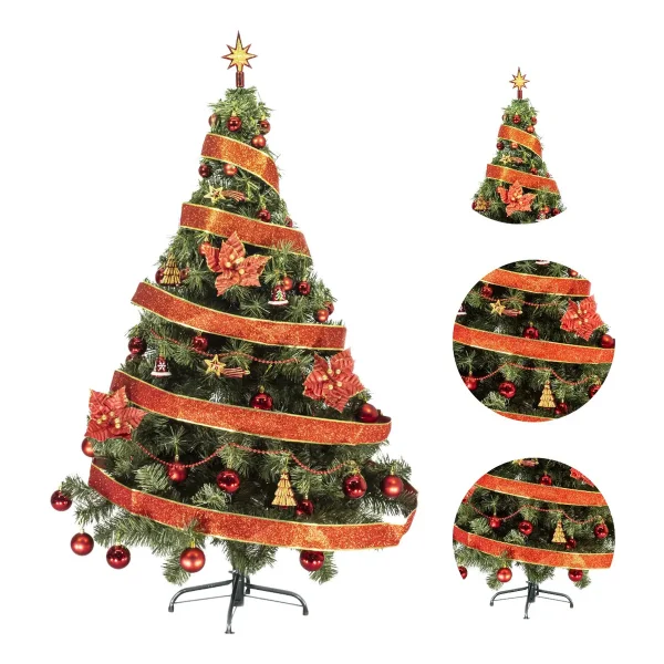Arbol De Navidad Tronador Lujo 1,50mts Con Adornos Kit X40