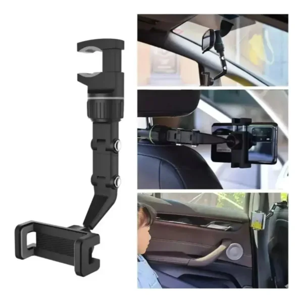 Soporte Celular Espejo Retrovisor Auto Giratorio 360°