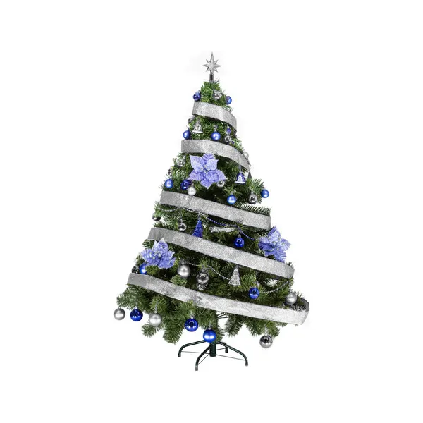 Arbol Navidad Tronador 1,50mts Azul Plata X40 Cybermonday