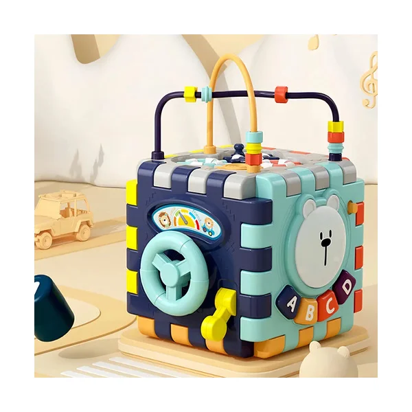 Cubo Didactico Con 6 Actividades Juguete Educativo Motesori Color Multicolor