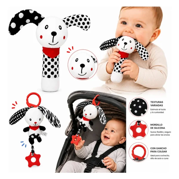 Sonajeros Juguetes Para Bebes Bundle Set X3 6 Meses 1 Año Blanco Y Negro