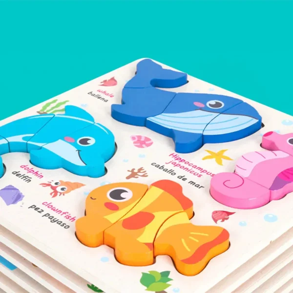 Juego De Encastre Rompecabezas 3d Madera Didáctico Niños Insectos