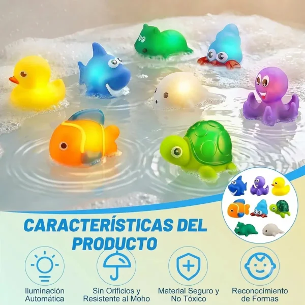 Juguete Bañera Bebé Animales Luz Led Juego Ducha Baño Niños Tiburón