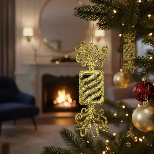 Adorno Navideño Caramelo Colgante X2 Decoración Para Arbol