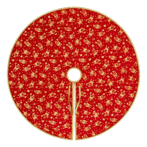 Cubre Pie Arbol Navidad Funda Adornos Decoracion Rojo