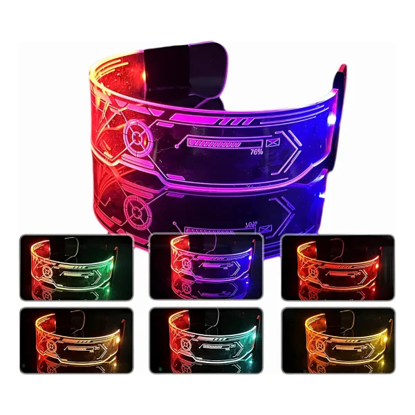 Anteojos Luminosos Neón Fiesta Cotillón Lentes Led Futurista Multicolor