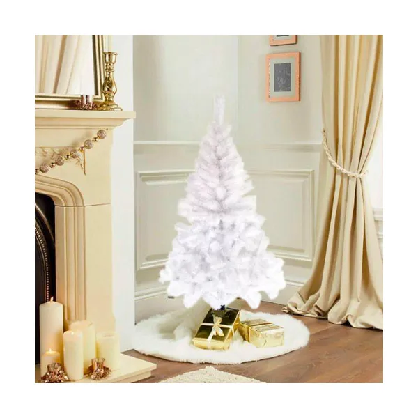 Arbol Navidad Blanco Tronador De Lujo 1.50m Pie Metal Deco