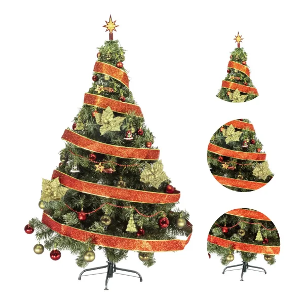 Arbol De Navidad Tronador Lujo 1,50mts Con Adornos Kit X40