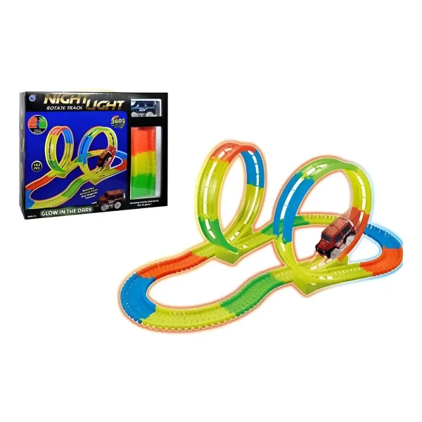 Pista Luminosa Flexible 152 Piezas Con Auto Luminoso Color Amarillo