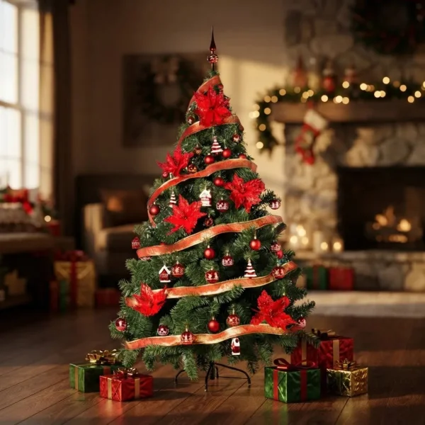 Arbol de Navidad Montañes Deluxe 1.80mts Con Adornos Kit X60