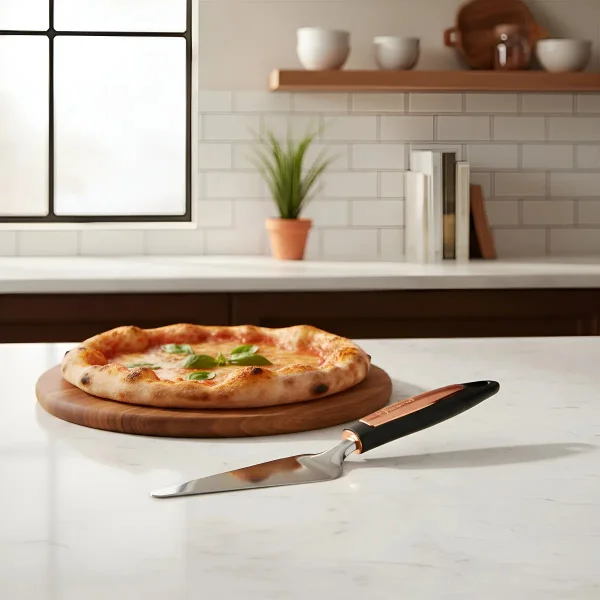 Espatula Para Torta Pizza Reposteria De Acero Inoxidable Negro