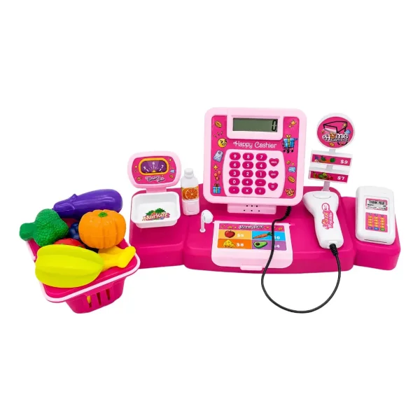 Caja Registradora Rosa Con Sonido