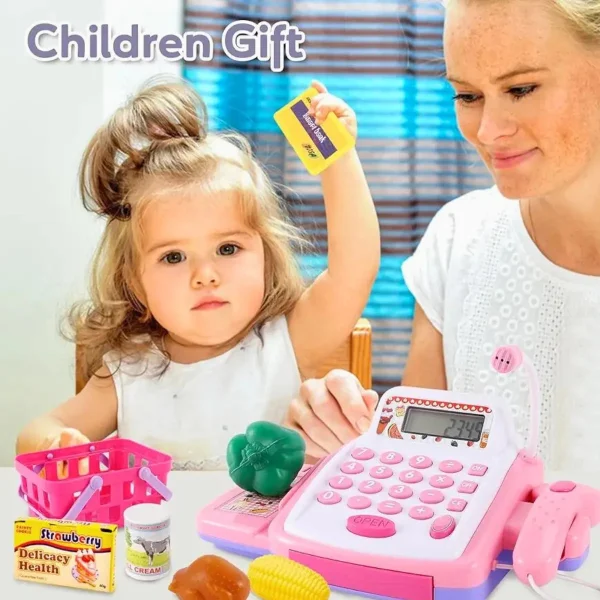 Caja Registradora Rosa Con Sonido