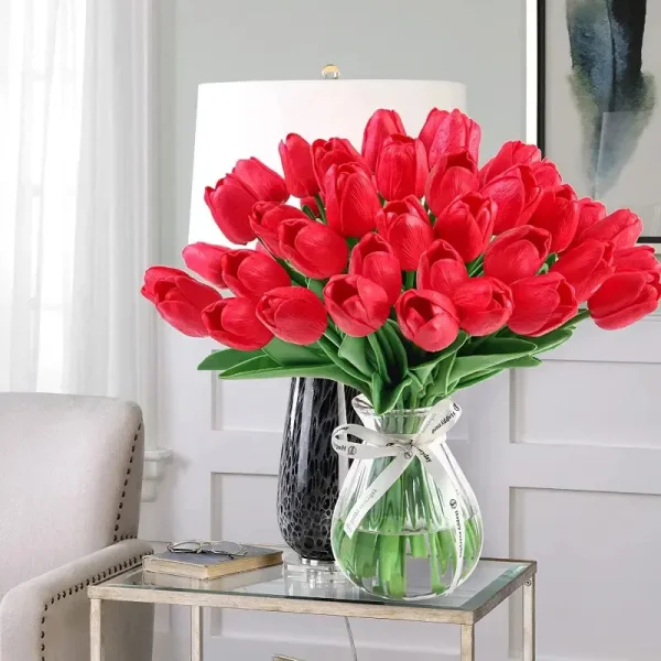 Tulipan Artificial Flores Artificiales Decoracion Ramo X5