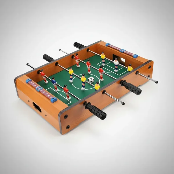 Juego De Mesa Mini Futbolito Metegol De Madera Marron