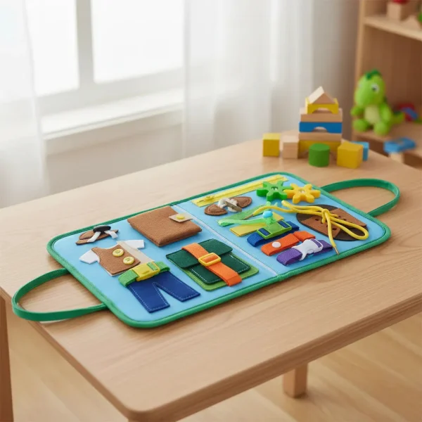 Valija Sensorial Tablero De Actividades Montessori Niños Multicolor