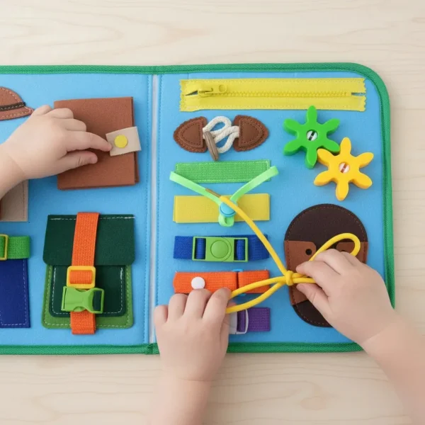 Valija Sensorial Tablero De Actividades Montessori Niños Multicolor