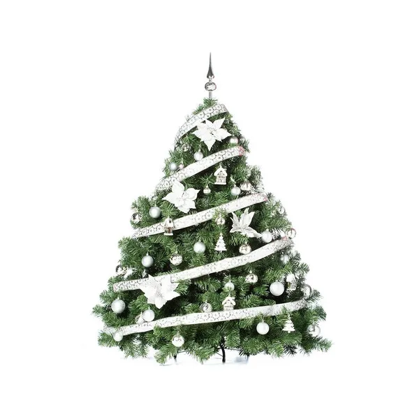 Arbol Navidad Patagonia Xl 1.50mt + Deco Plata Cybermonday