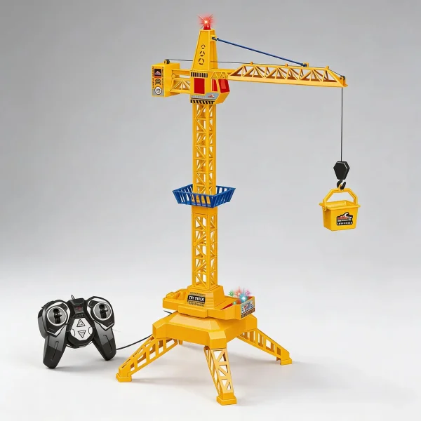 Grua Torre A Control Remoto Cable Luz Sonido Juguete Niños Naranja