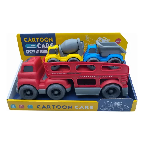 Camion Mosquito Rojo 30cm Juguete 2 Autitos Construccion