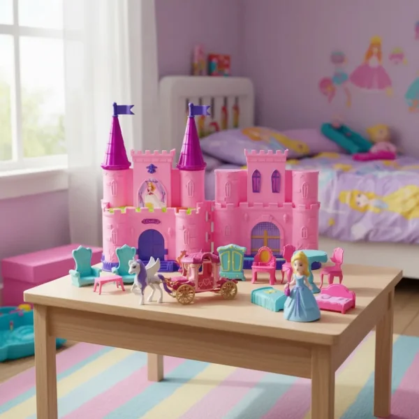 Castillo Princesa Juguete Con Muñeca Luz Música Y Accesorios Rosa