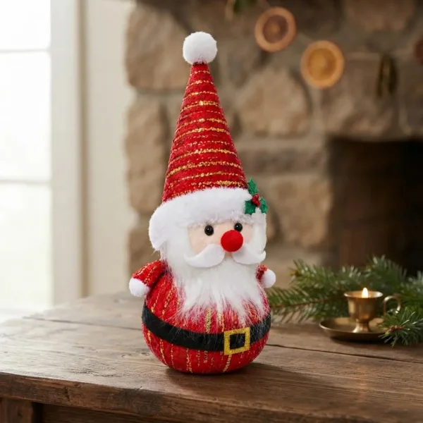 Muñeco Papa Noel Navidad Adorno Navideño Decorativo 30x14cm Rojo