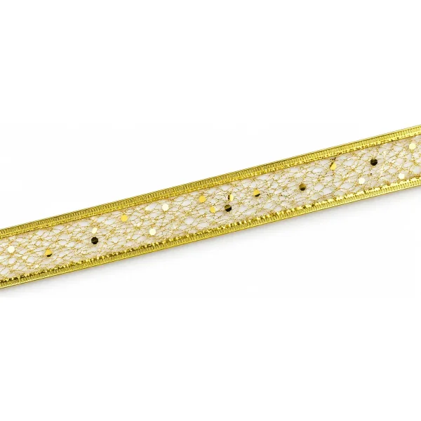 Cintas Navideñas Metalizadas Con Brillo 2,5cm 2.7m Adornos Oro
