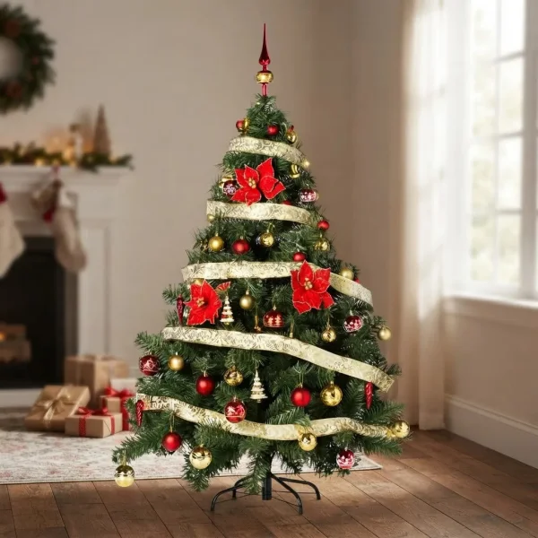 Arbol de Navidad Montañes Deluxe 1.50mts Con Adornos Kit X50
