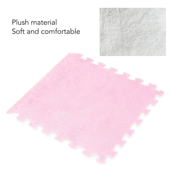 Piso Goma Eva Encastrable Peluche Alfombra Antigolpes X10 Rosa