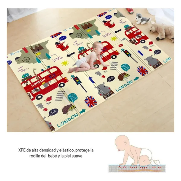 Alfombra Antigolpes Reversible Bebe Plegable 120x180cm
