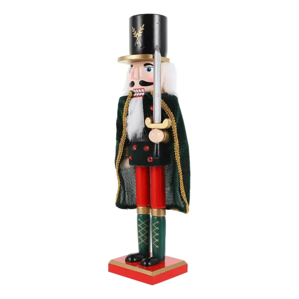 Cascanueces Soldado 38 Cm De Madera Adorno Navideño Negro