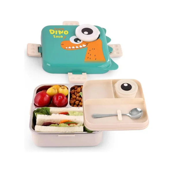 Lunchera Infantil Dinosaurio Escolar Jardin Vianda Infantil Verde Dinosaurio