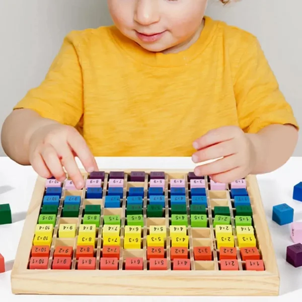Tabla De Multiplicar Madera Didáctica Juguete Montessori Multicolor
