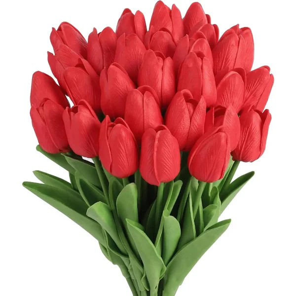 Tulipan Artificial Flores Artificiales Decoracion Ramo X10