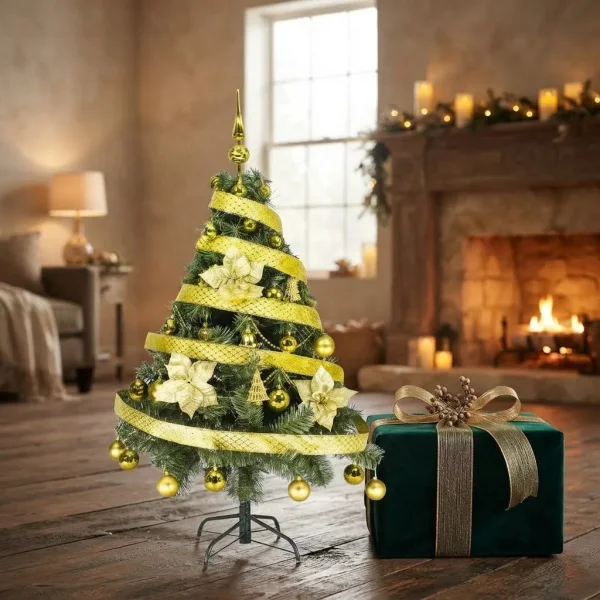  Arbol De Navidad Tronador Lujo 1,20mts Con Adornos Kit X30