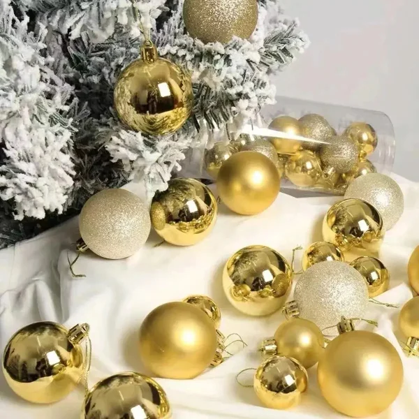 Adornos Navideños Tubo Bolas De Navidad 4cm X9 Unidades