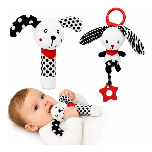 Sonajeros Juguetes Para Bebes Bundle Set X3 6 Meses 1 Año Blanco Y Negro