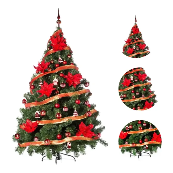 Arbol de Navidad Montañes Deluxe 1.80mts Con Adornos Kit X60