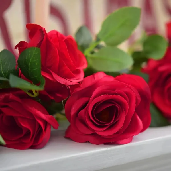 Flores Artificiales Enredadera Rosa Pack X6 Guirnalda Deco Blanco